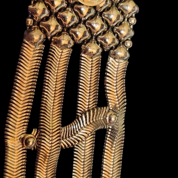 Sergio Gutierrez Liquid Metal Woven Snap Bracelet Approx 7in. x 1.5 in. - Picture 2 of 6